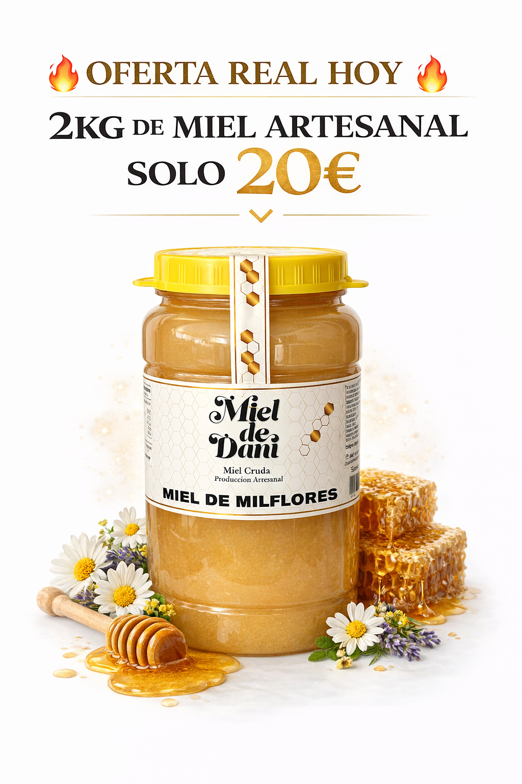 🍯 Miel Mil Flores Cremosa – Mieldedani 2 kg