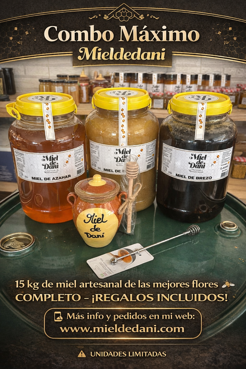 Combo Máximo Mieldedani – 15KG de Miel Artesanal + Regalos