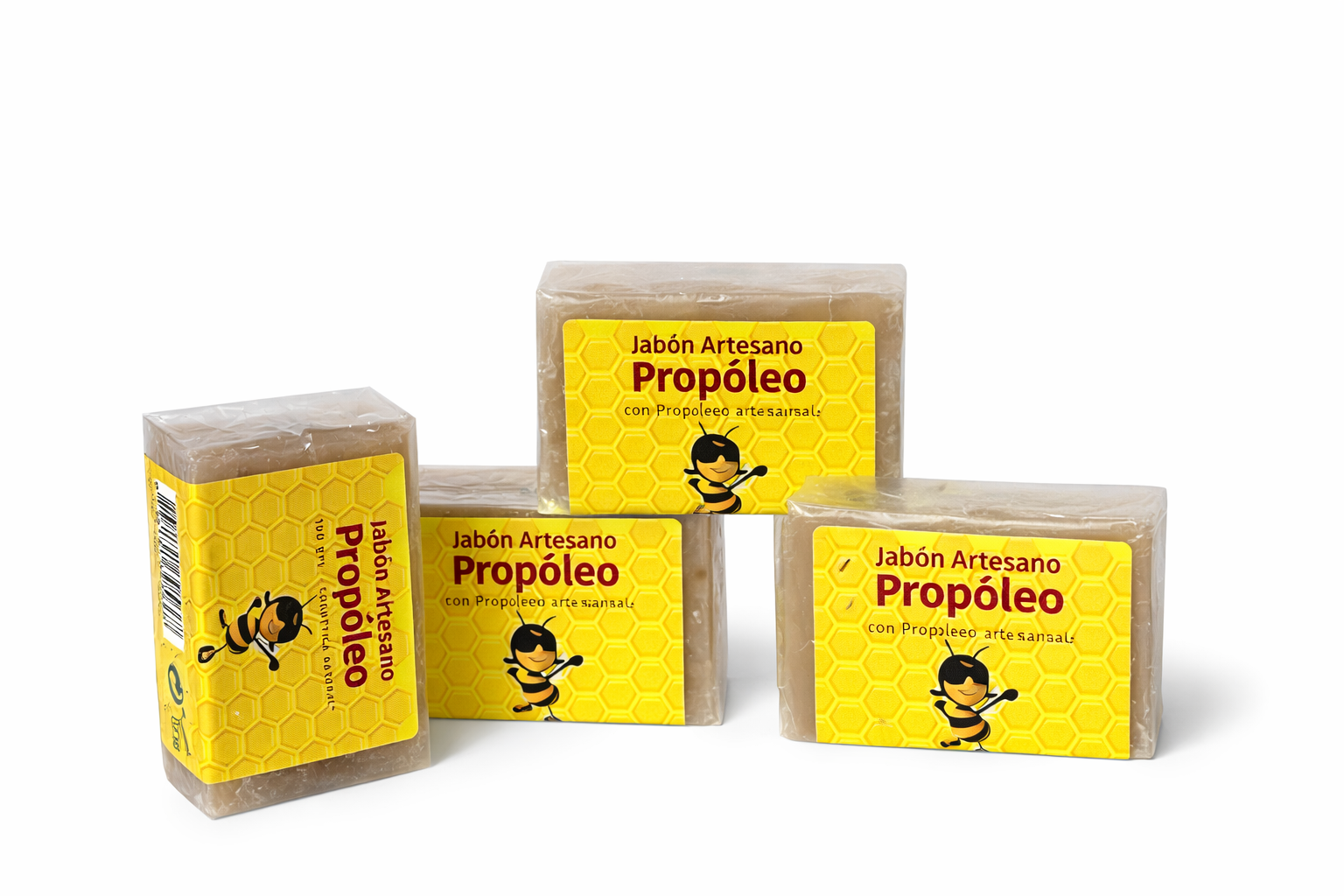 🟡 
Pack 3 Jabones Artesanos de Propóleo (100 g) – Cosmética Natural