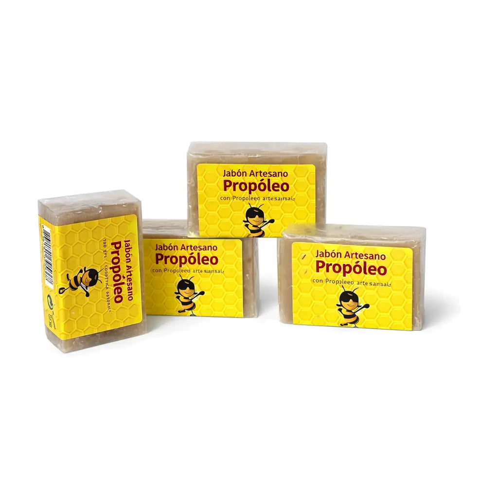 Pack 3 Jabones Artesanos de Propóleo (100 g) – Cosmética Natural — fondo blanco uniforme, vista 1