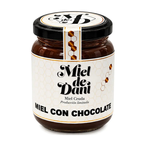 Miel con Chocolate Puro – 500 g — fondo blanco uniforme, vista 1