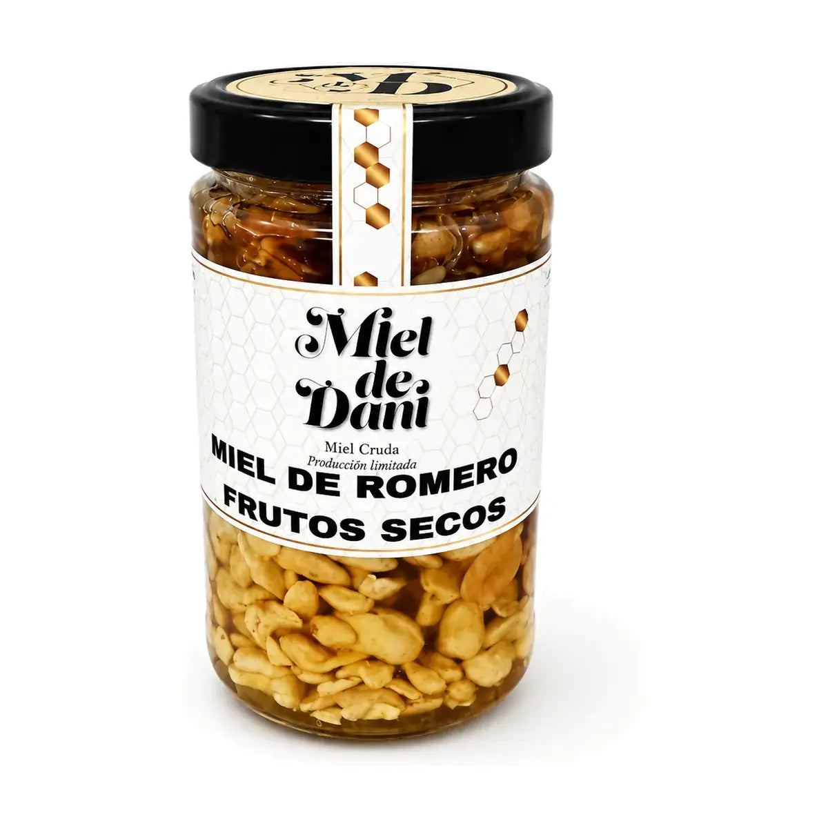 Miel de Romero con Frutos Secos — fondo blanco uniforme, vista 1