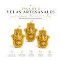 Vela Artesanal de Cera de Abeja — fondo blanco uniforme, vista 1