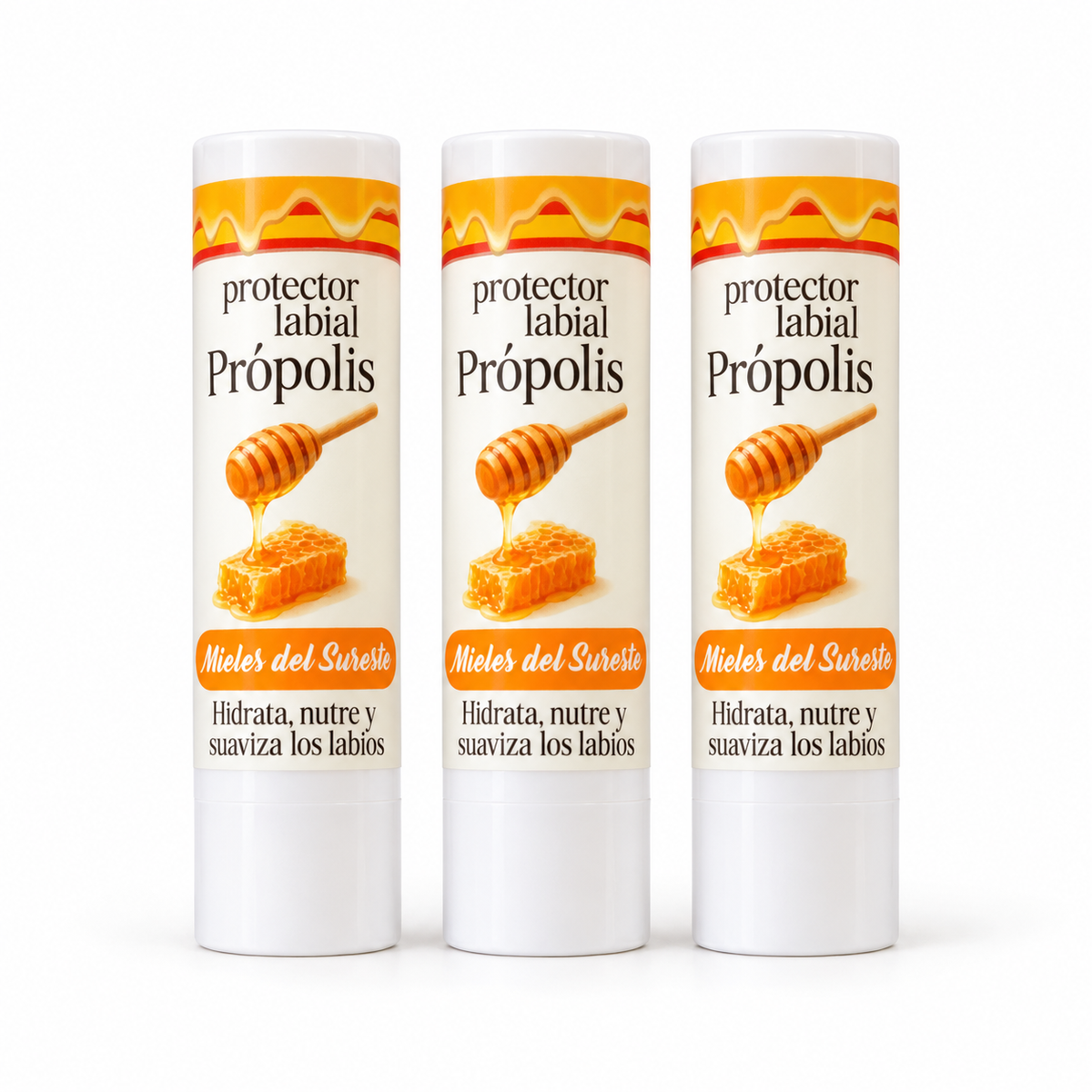 Pack de tres protectores labiales de própolis