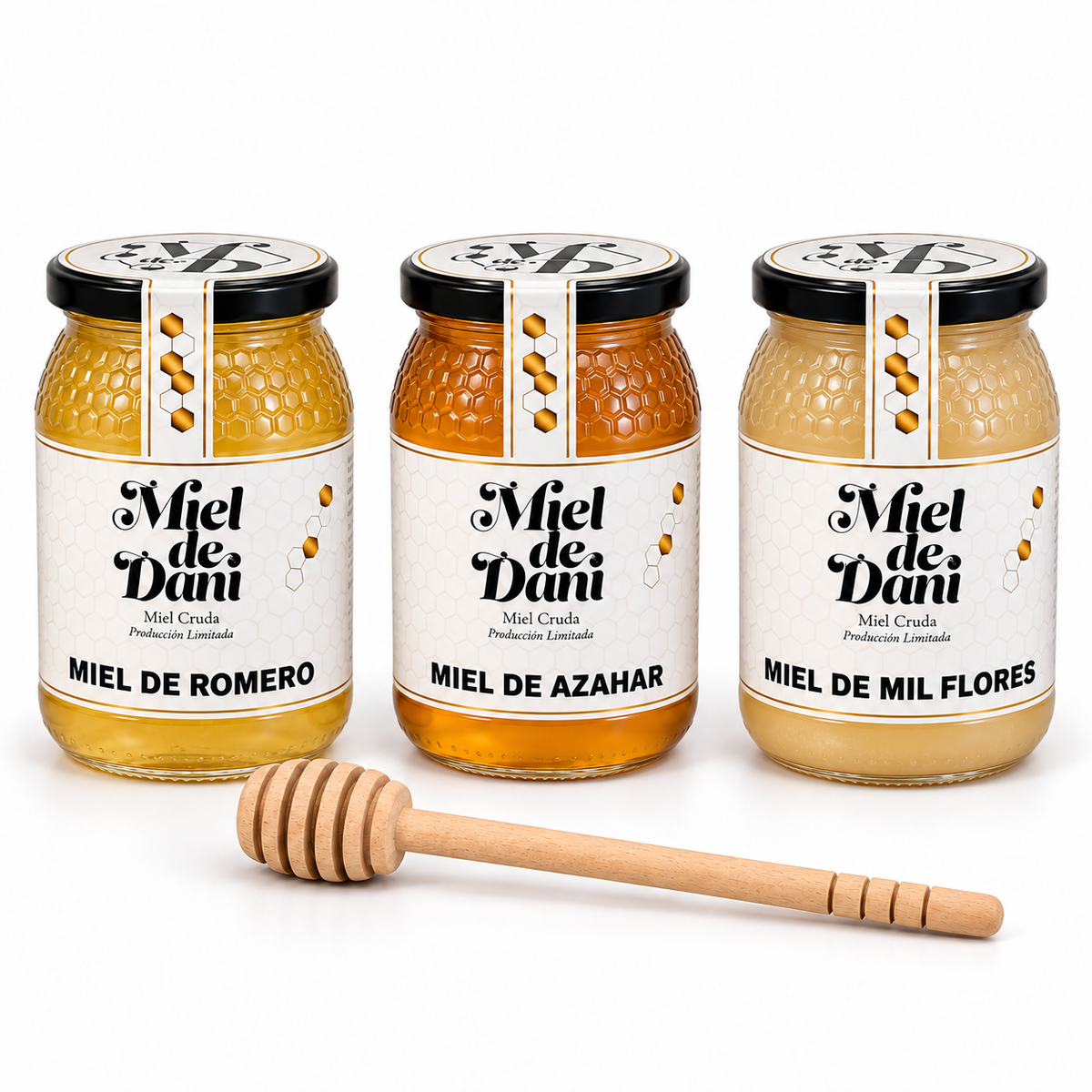 Pack de 3 Mieles · Romero, Azahar y Mil Flores · 3 × 500 g